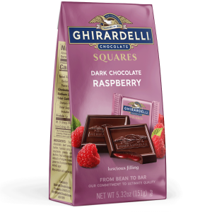Dark Chocolate Raspberry SQUARES Medium Bag (Case of 6)